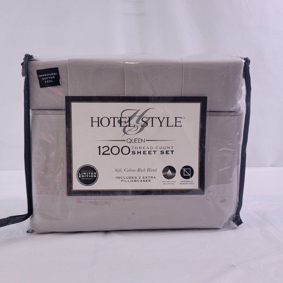 Hotel Style 1200 Thread Count Soft Cotton Sheet Set - Queen Size - Picture 5 of 13